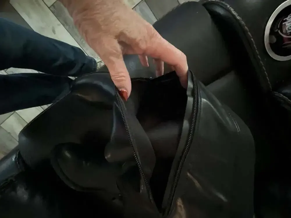 Black Over-the-Knee Riding Boots with Buckle Straps and Side Zippers